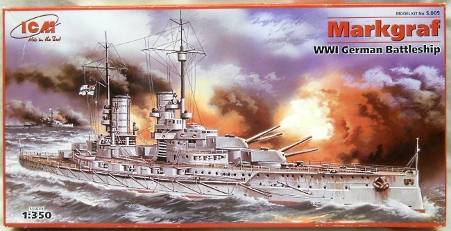 ICM 1/350 SMS Markgraf (Konig Class) Battleship -  German WWI, S005 plastic model kit